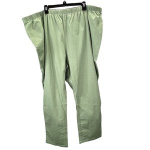 Woman Within Pull On Pants Plus size 36W Sage Green Elastic Waist NWOT